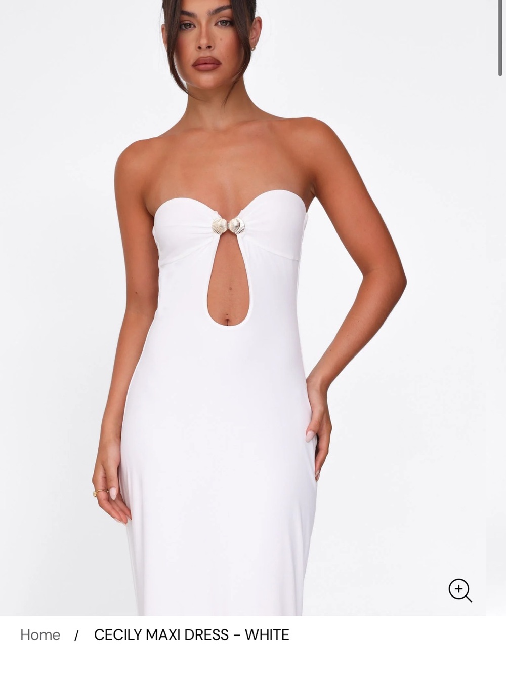 Tiger Mist White Strapless Cecily Maxi Dress NEW WITH TAGS